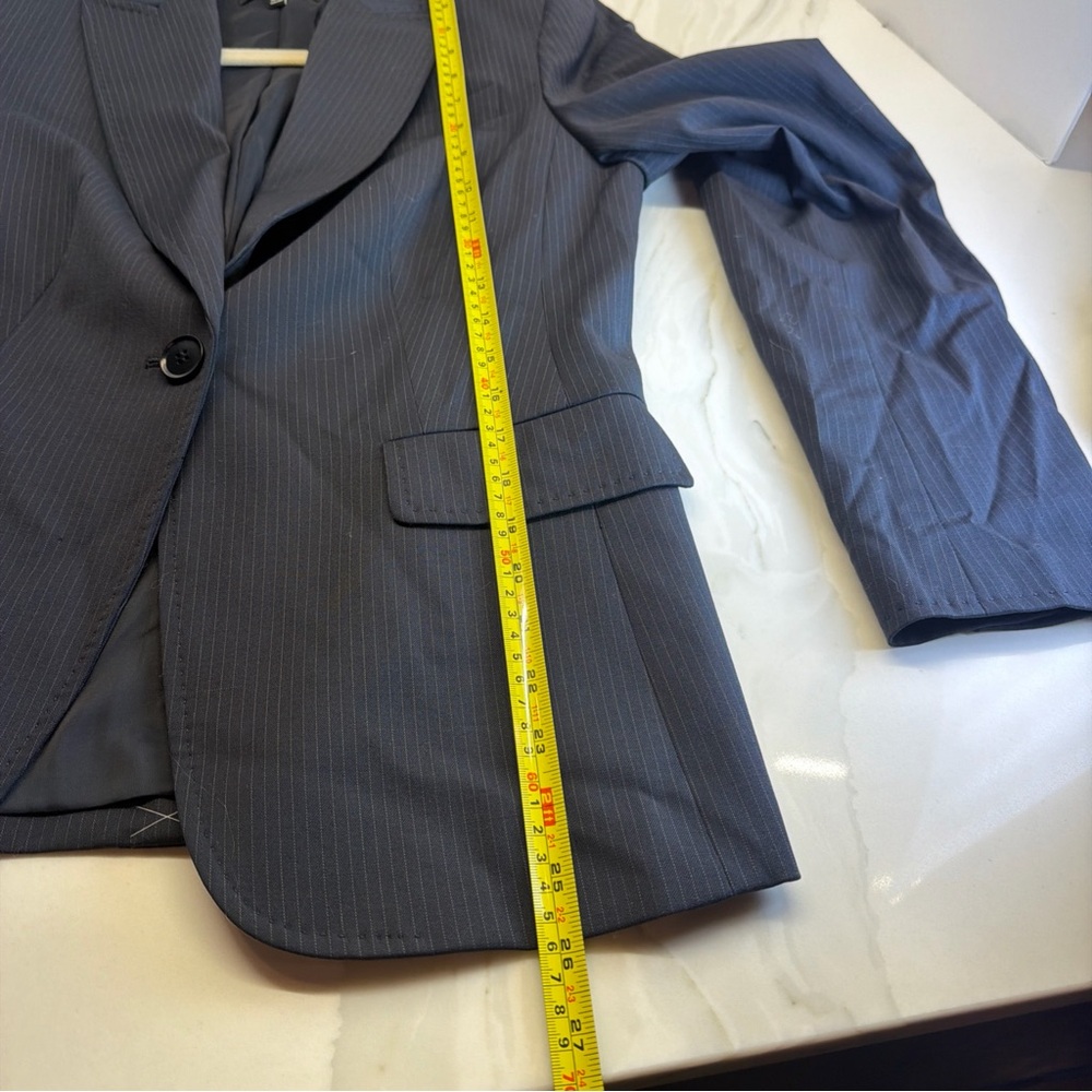 Talbots Black Pinstripe Single-Button Blazer - image 9